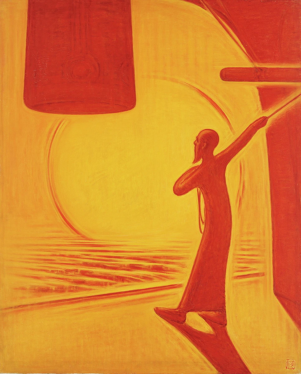《夕陽鐘聲》，1951，油彩、畫布， 162×130cm，臺北市立美術館典藏-圖片